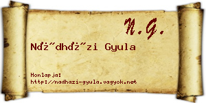 Nádházi Gyula névjegykártya