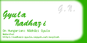 gyula nadhazi business card